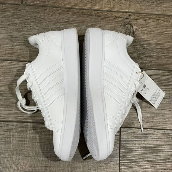 Adidas Grand Court 2 Sneakers White Gold Metallic Womens 6 GW9213 Shoes Youth 5 - Picture 9 of 16